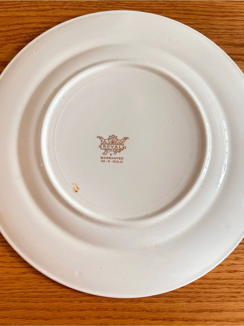 Vintage Royal China 11” Dinner Plate 22k Gold Detailing